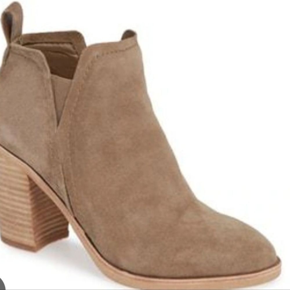Dolce Vita Taupe Suede Simone Chunky Booties